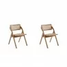 Manhattan Comfort Lambinet Folding Dining Chair in Black and Natural Cane Set - Manhattan Comfort Lambinet Folding Dining Chair in Black and Natural Cane Set