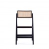 Manhattan Comfort Pullman Folding Dining Chair in Black and Natural Cane Front