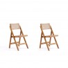 Manhattan Comfort Pullman Folding Dining Chair in Nature Cane- Set of 2