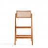 Manhattan Comfort Pullman Folding Dining Chair in Nature Cane Front
