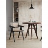 Manhattan Comfort Hamlet Dining Arm Chair in Black and Natural Cane Set
