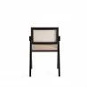 Manhattan Comfort Hamlet Dining Arm Chair in Black and Natural Cane Back - Manhattan Comfort Hamlet Dining Arm Chair in Black and Natural Cane Back