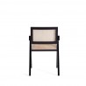 Manhattan Comfort Hamlet Dining Arm Chair in Black and Natural Cane Back