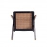 Manhattan Comfort Hamlet Dining Arm Chair in Black and Natural Cane Bottom