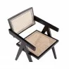 Manhattan Comfort Hamlet Dining Arm Chair in Black and Natural Cane  - Manhattan Comfort Hamlet Dining Arm Chair in Black and Natural Cane 