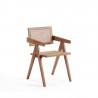 Manhattan Comfort Hamlet Dining Arm Chair in Nature Cane Front