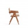 Manhattan Comfort Hamlet Dining Arm Chair in Nature Cane Side