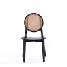 Versailles Round Dining Chair in Black and Natural Cane - Set of 2 Front