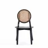 Versailles Round Dining Chair in Black and Natural Cane - Set of 2 Front - Versailles Round Dining Chair in Black and Natural Cane - Set of 2 Front