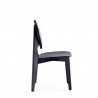Versailles Round Dining Chair in Black and Natural Cane - Set of 2 Side