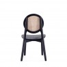 Versailles Round Dining Chair in Black and Natural Cane - Set of 2 Back