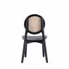 Versailles Round Dining Chair in Black and Natural Cane - Set of 2 Back - Versailles Round Dining Chair in Black and Natural Cane - Set of 2 Back