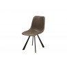 Bernside Dining Chair Grey Vintage Leatherette with Black Powder Coated Metal Set of 2 - Angled