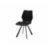 Bernadette Dining Chair Black Leatherette with Black Powder Coated Metal Set of 2 - Angled