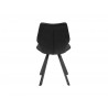 Bernadette Dining Chair Black Leatherette with Black Powder Coated Metal Set of 2 - Back