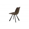 Bernadette Dining Chair Black Leatherette with Gray Powder Coated Metal Set of 2 - Back Side