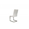 Duomo Dining Chair White Leatherette with Brushed Stainless Steel