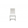 Duomo Dining Chair White Leatherette with Brushed Stainless Steel - Front