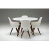 Iztuzu Dining Chair White Fiberglass with Walnut Legs Set of 2 - In Set