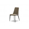 Seville Dining Chair Taupe Leatherette with Matte Black Legs Set of 4