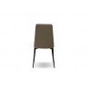 Seville Dining Chair Taupe Leatherette with Matte Black Legs Set of 4 - Back