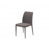 Stax Stackable Dining Chair Dark Grey Fabric with Fabric Upholstered Metal Legs - 