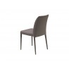 Stax Stackable Dining Chair Dark Grey Fabric with Fabric Upholstered Metal Legs - Back Angle