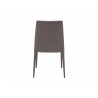 Stax Stackable Dining Chair Dark Grey Fabric with Fabric Upholstered Metal Legs - Back