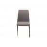 Stax Stackable Dining Chair Dark Grey Fabric with Fabric Upholstered Metal Legs - Front