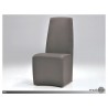 Tao Dining Chair Grey Leatherette with Polished Stainless Steel Set of 2