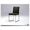 Tate Dining Chair Black Leatherette with Brushed Stainless Steel - Lifestyle