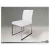 Tate Dining Chair White Leatherette with Brushed Stainless Steel - Side Angled