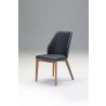  Totem Dining Chair Black Leatherette with Ash Wood Set