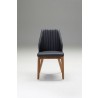 Totem Dining Chair Black Leatherette with Ash Wood Set - Front