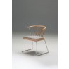 Walker Dining Chair Ash Solid Wood Back and Seat Frame with Polished Stainless Steel