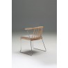 Walker Dining Chair Ash Solid Wood Back and Seat Frame with Polished Stainless Steel - Back Angle