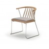 Walker Dining Chair Ash Solid Wood Back and Seat Frame with Polished Stainless Steel - White BG