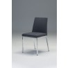 Weston Dining Chair Dark Grey Cashmere with Chrome Frame - Angled