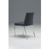 Weston Dining Chair Dark Grey Cashmere with Chrome Frame - Back Angle