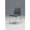 Weston Dining Chair Grey Ultra Leatherette with Chrome Frame - Angled