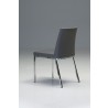 Weston Dining Chair Grey Ultra Leatherette with Chrome Frame - Back Angled