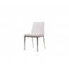 Weston Dining Chair White Leatherette with Chrome Frame - Angled