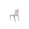 Weston Dining Chair White Leatherette with Chrome Frame - Back Angled