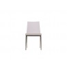 Weston Dining Chair White Leatherette with Chrome Frame - Front