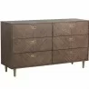 Sunpan Greyson Dresser in Smoke Acacia - Front Side Angle - Sunpan Greyson Dresser in Smoke Acacia - Front Side Angle