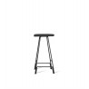 Canaria Counter Stool Black Leather Seat with Black Powder Coated Steel