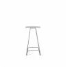 Canaria Counter Stool Black Leather Seat with White Powder Coated Steel - Canaria Counter Stool Black Leather Seat with White Powder Coated Steel