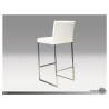 Tate Counter Stool White Leatherette with Brushed Stainless Steel - Back