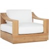 Sunpan Tahiti Swivel Lounge Chair - Stinson White - Front Side Angle