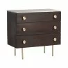 Sunpan Keely Dresser in White Marble-Dark Walnut - Front Side Angle - Sunpan Keely Dresser in White Marble-Dark Walnut - Front Side Angle